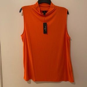 Worthington sleeveless neck top orange XL
